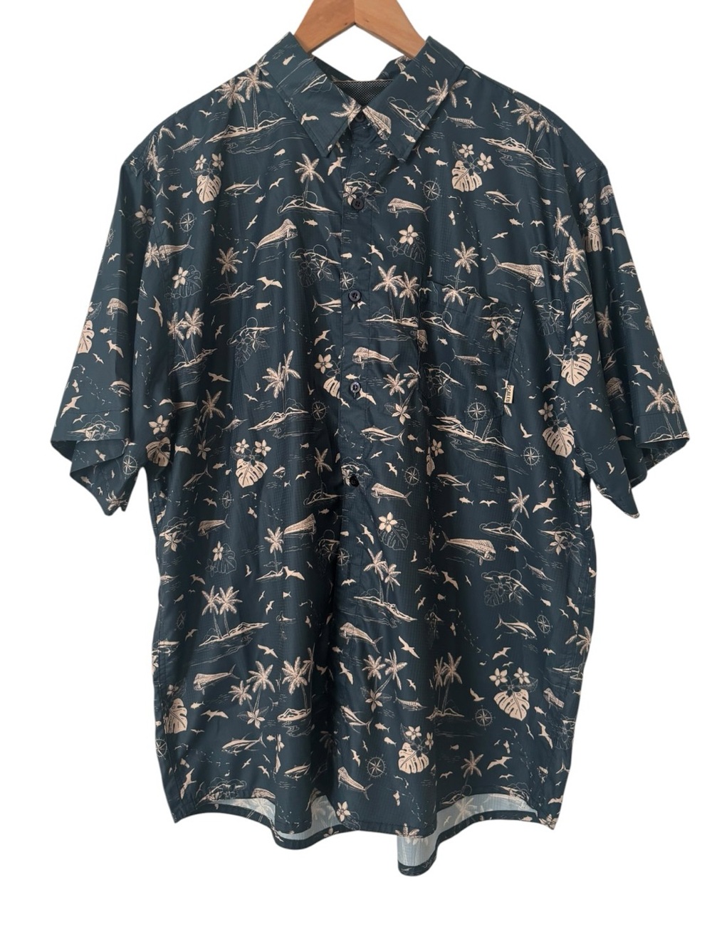 Scales Never A Tourist Button Down Shirt - Picture 2 of 4